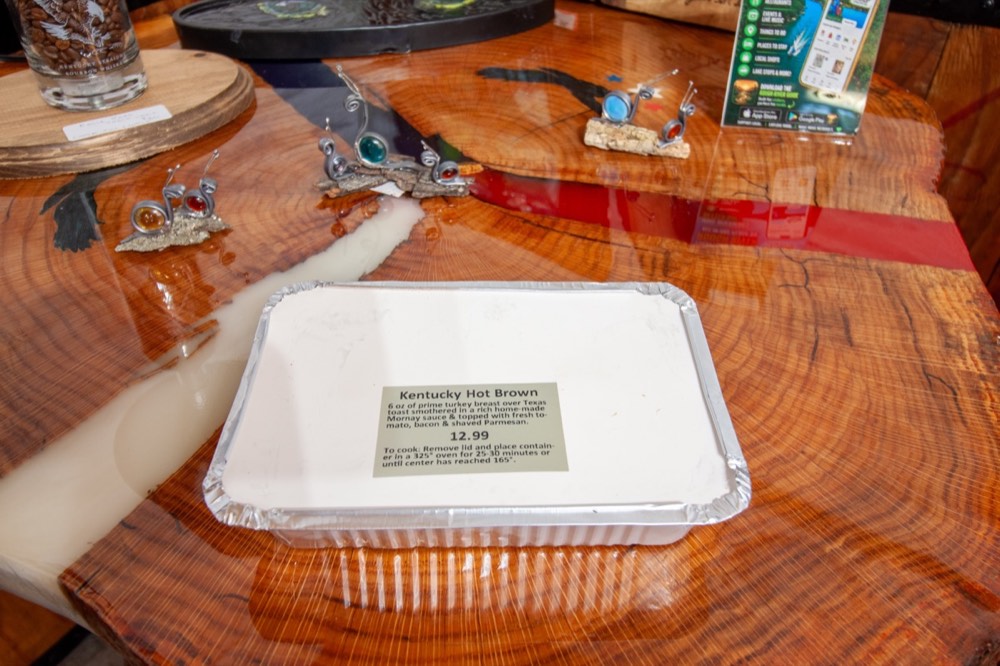 Kentucky Hot Brown ready meal in a foil pan