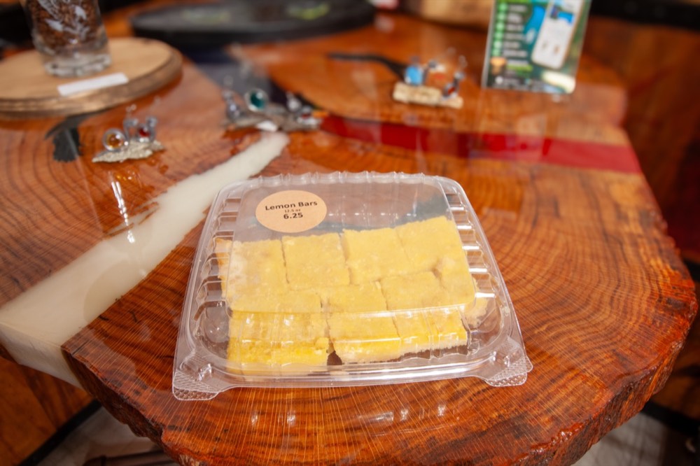 A tray of lemon bars